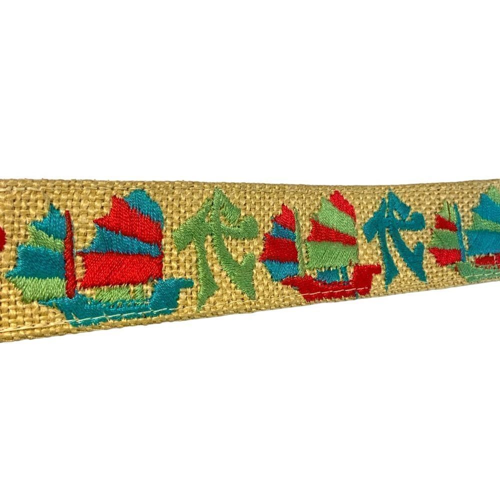 Embroidered Unique Asian Themed Tan Multi-Color Belt - Picture 5 of 10